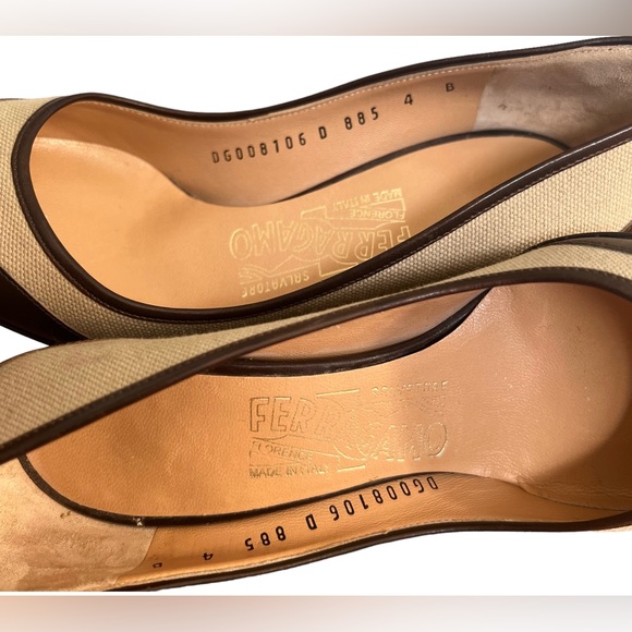 Ferragamo • 3” Brown Leather Pump Heels Size 4US 34.5EU - Picture 6 of 10